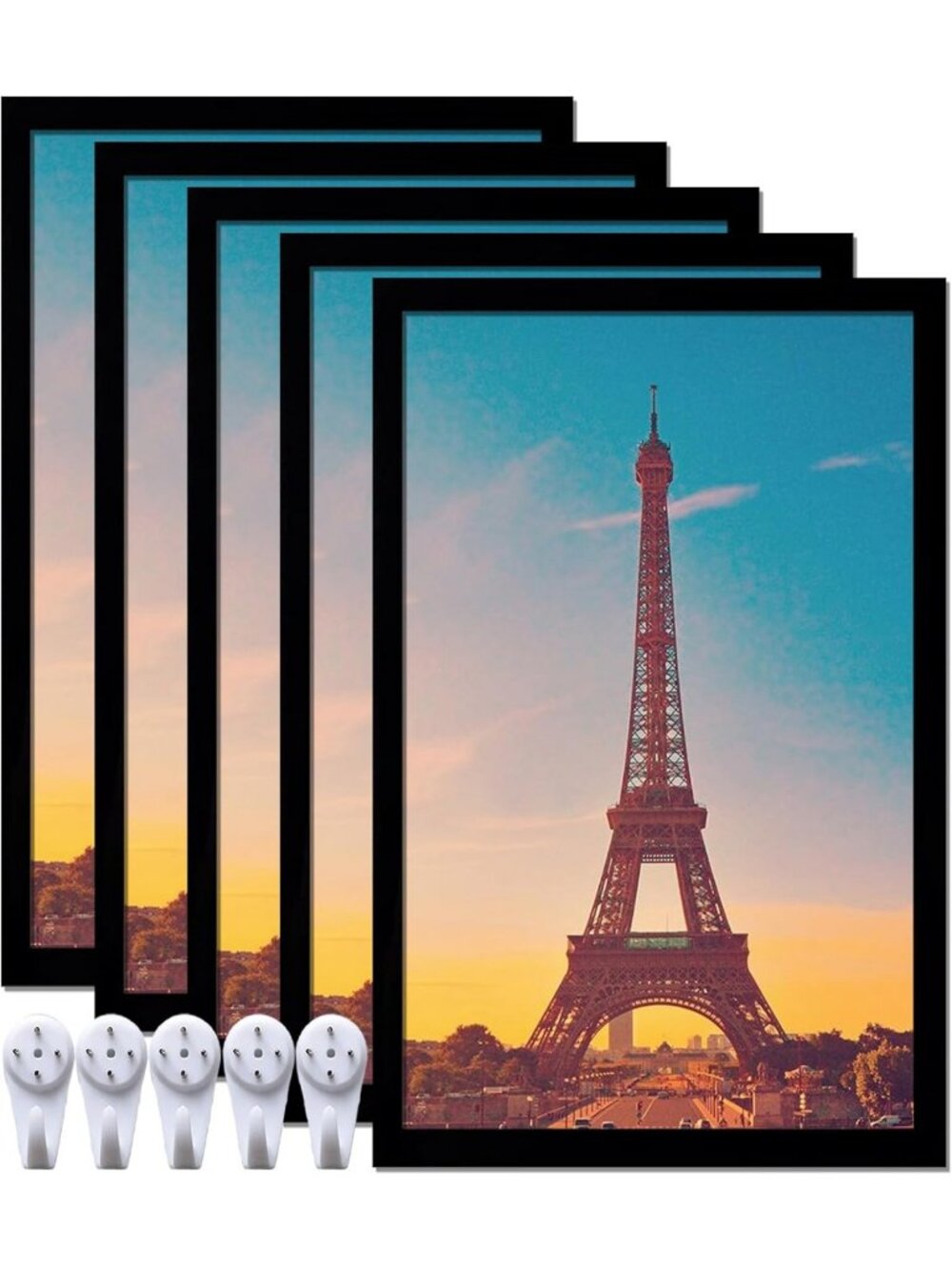 Set of 5 Black 14x22 Picture Frames for Gallery Wall Decor - Stylish Photo